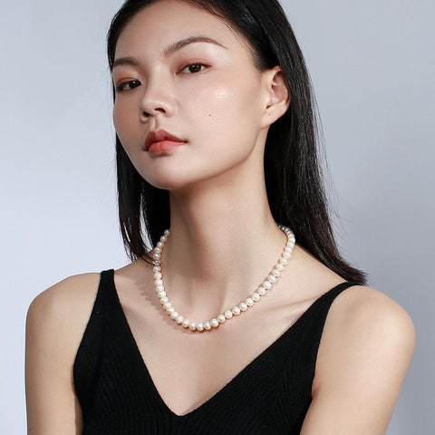 2022 New style fashion Temperament millet pearl collar bone chain necklaces