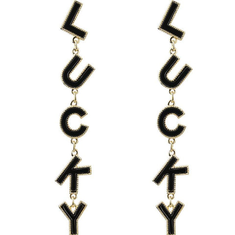 2022 New design LUCKY personality letters earrings Inpluser