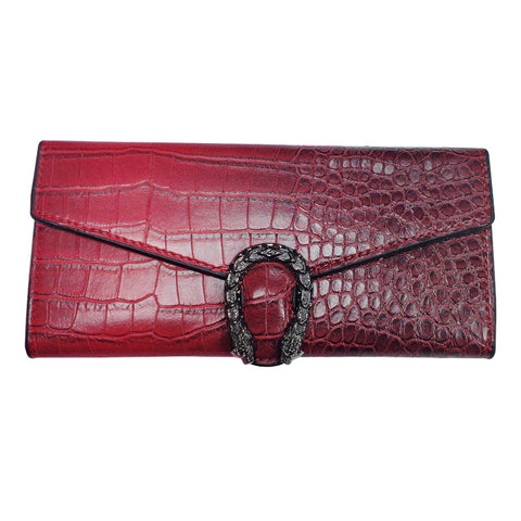 Long Multifunctional Leather Bag Fashionable Crocodile Pattern Wallet Bag