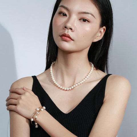 2022 New style fashion Temperament millet pearl collar bone chain necklaces