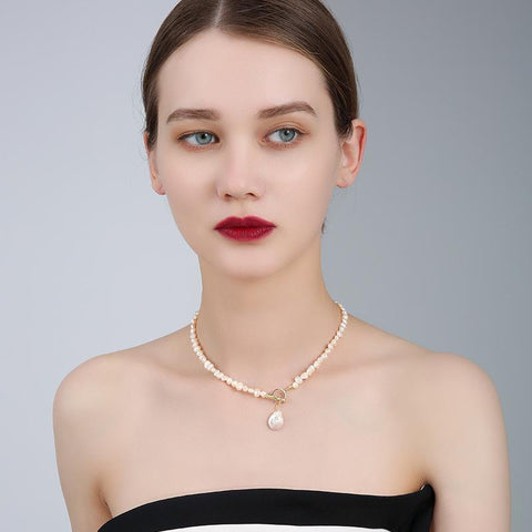 2022 New design fashion Temperament pearl collar bone chain necklaces