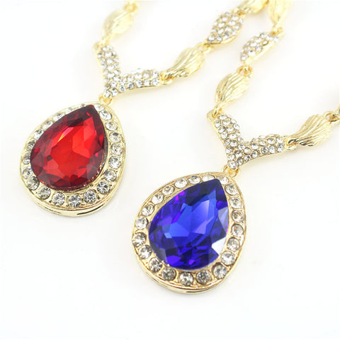 New blue and red gemstone four-piece set