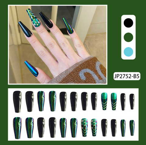 N19 Ladies' hot-selling long detachable coffin false nails 24pcs/box with jelly glue