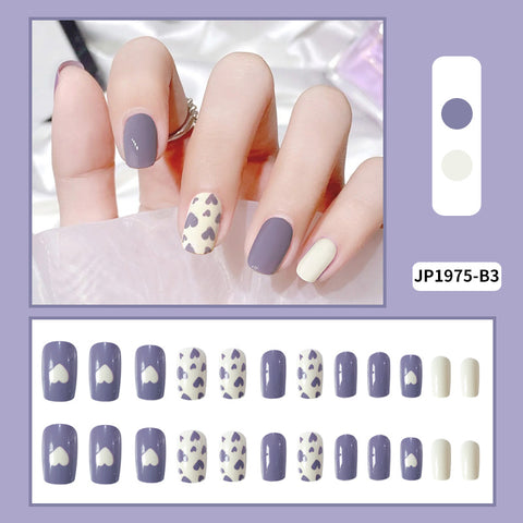 N45 Ultra-thin detachable waterproof false nail patch 24pcs/box with jel glue