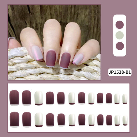 N45 Ultra-thin detachable waterproof false nail patch 24pcs/box with jel glue