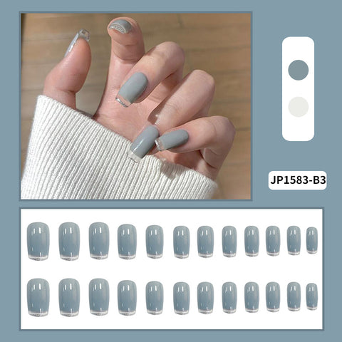 N45 Ultra-thin detachable waterproof false nail patch 24pcs/box with jel glue