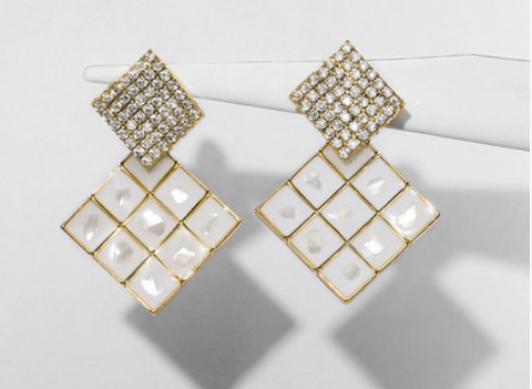 2022 New design fashion Women's geometric diamond earrings