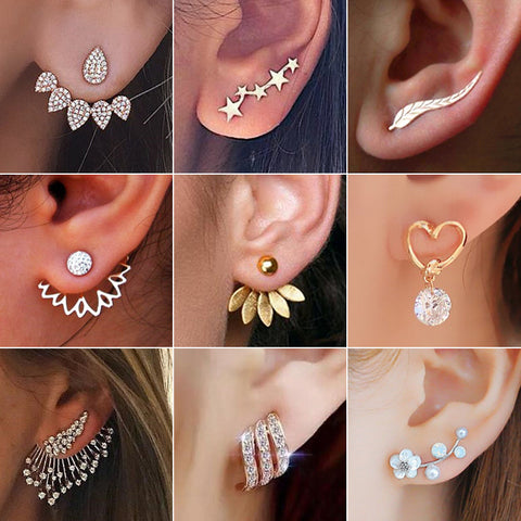 New Crystal Flower Drop Earrings for Women Fashion Jewelry