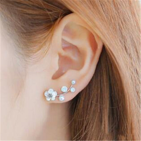 New Crystal Flower Drop Earrings for Women Fashion Jewelry