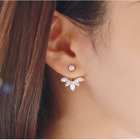 New Crystal Flower Drop Earrings for Women Fashion Jewelry