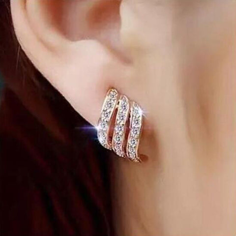 New Crystal Flower Drop Earrings for Women Fashion Jewelry