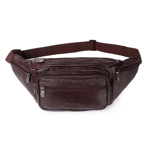 Genuine Leather Waist Bag men Waist Pack Bag