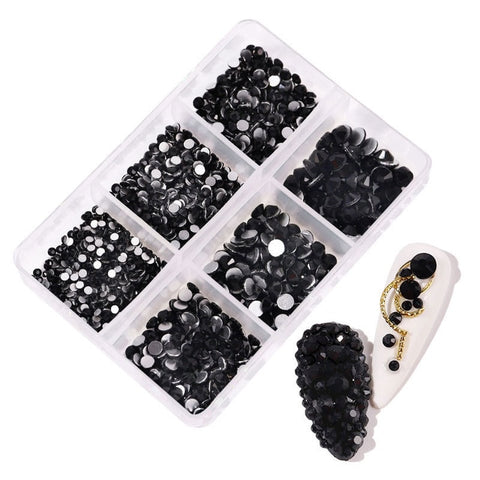 1 Box Crystal Nail Art Rhinestone Gold Silver Bottom Mixed Shape DIY Nail Art 3D Decoration