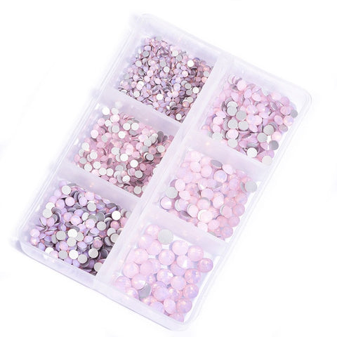 1 Box Crystal Nail Art Rhinestone Gold Silver Bottom Mixed Shape DIY Nail Art 3D Decoration