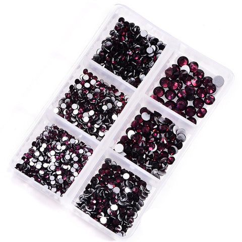 1 Box Crystal Nail Art Rhinestone Gold Silver Bottom Mixed Shape DIY Nail Art 3D Decoration