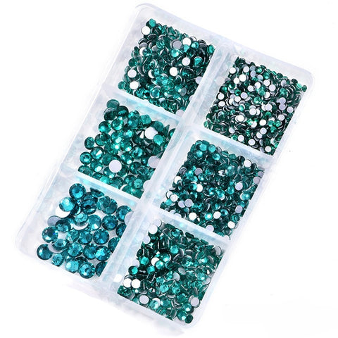 1 Box Crystal Nail Art Rhinestone Gold Silver Bottom Mixed Shape DIY Nail Art 3D Decoration