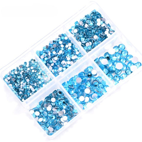 1 Box Crystal Nail Art Rhinestone Gold Silver Bottom Mixed Shape DIY Nail Art 3D Decoration