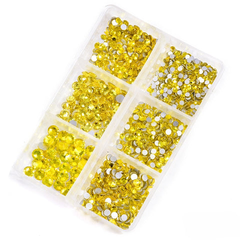 1 Box Crystal Nail Art Rhinestone Gold Silver Bottom Mixed Shape DIY Nail Art 3D Decoration