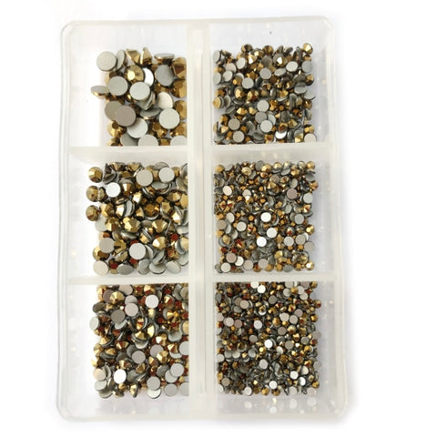 1 Box Crystal Nail Art Rhinestone Gold Silver Bottom Mixed Shape DIY Nail Art 3D Decoration