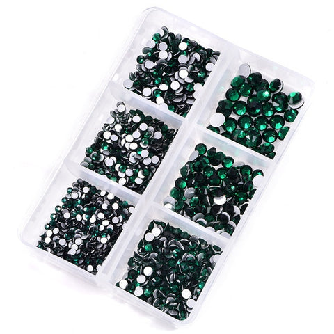 1 Box Crystal Nail Art Rhinestone Gold Silver Bottom Mixed Shape DIY Nail Art 3D Decoration