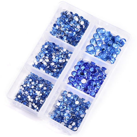 1 Box Crystal Nail Art Rhinestone Gold Silver Bottom Mixed Shape DIY Nail Art 3D Decoration