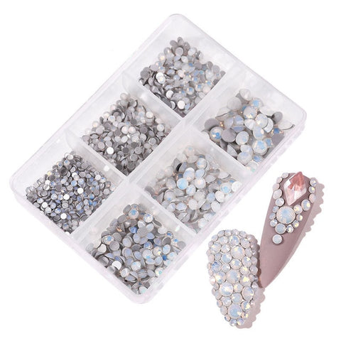 1 Box Crystal Nail Art Rhinestone Gold Silver Bottom Mixed Shape DIY Nail Art 3D Decoration