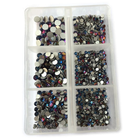 1 Box Crystal Nail Art Rhinestone Gold Silver Bottom Mixed Shape DIY Nail Art 3D Decoration