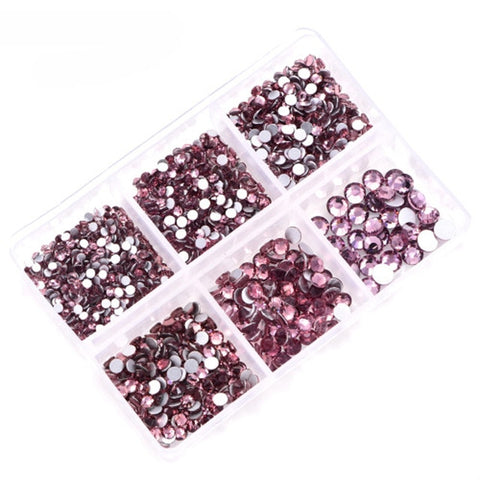 1 Box Crystal Nail Art Rhinestone Gold Silver Bottom Mixed Shape DIY Nail Art 3D Decoration