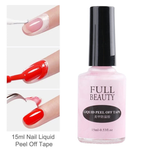 15ml Nail Polish Liquid Peel Off Tape Protect Glue Varnish  Fast Dry Skin Care Nail Art