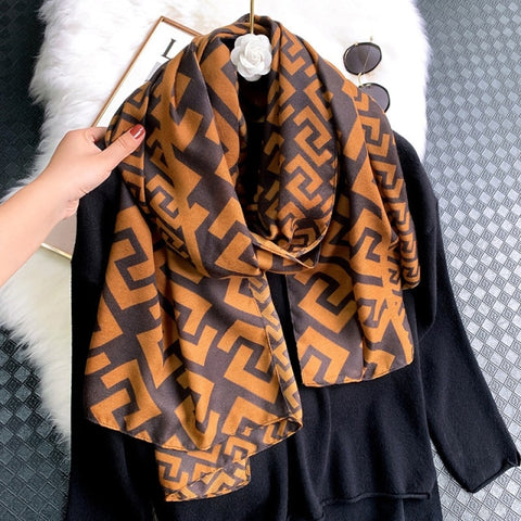 2022 Leopard muslim cotton warm scarf for ladies Inpluser