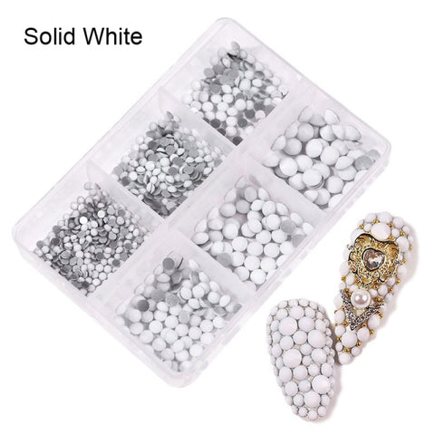 1 Box Crystal Nail Art Rhinestone Gold Silver Bottom Mixed Shape DIY Nail Art 3D Decoration