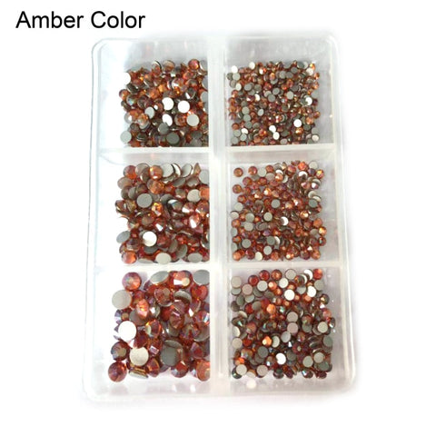 1 Box Crystal Nail Art Rhinestone Gold Silver Bottom Mixed Shape DIY Nail Art 3D Decoration