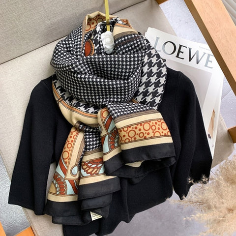 2022 Leopard muslim cotton warm scarf for ladies Inpluser