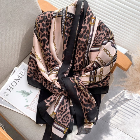 2022 Leopard muslim cotton warm scarf for ladies Inpluser