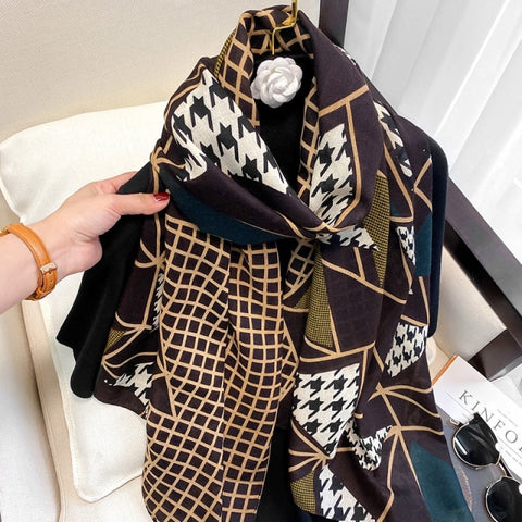 2022 Leopard muslim cotton warm scarf for ladies Inpluser