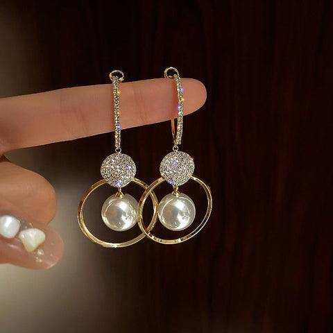 2021 New Fashion Korean Oversized White Pearl Drop Earrings for Women