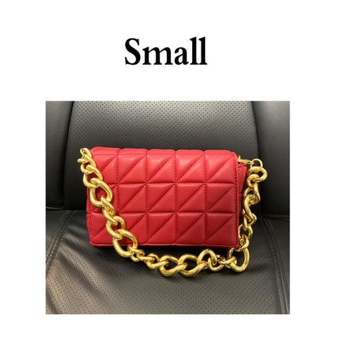 Thick Chain Quilted Handbag Clutch Bags Ladies Hand Bag