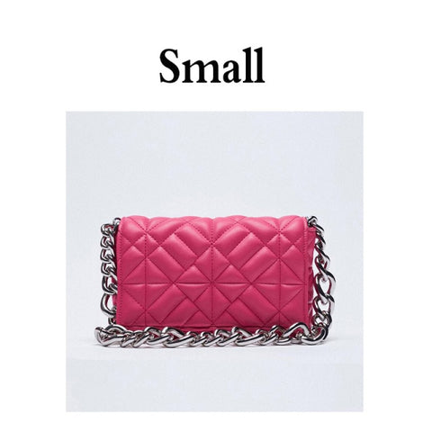 Thick Chain Quilted Handbag Clutch Bags Ladies Hand Bag