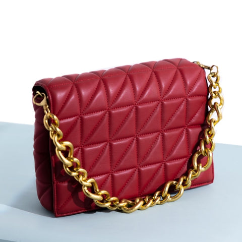 Thick Chain Quilted Handbag Clutch Bags Ladies Hand Bag