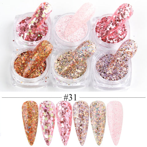 Mixed Rose Gold Nail Glitter Nail Decoration for Art Manicure Inpluser