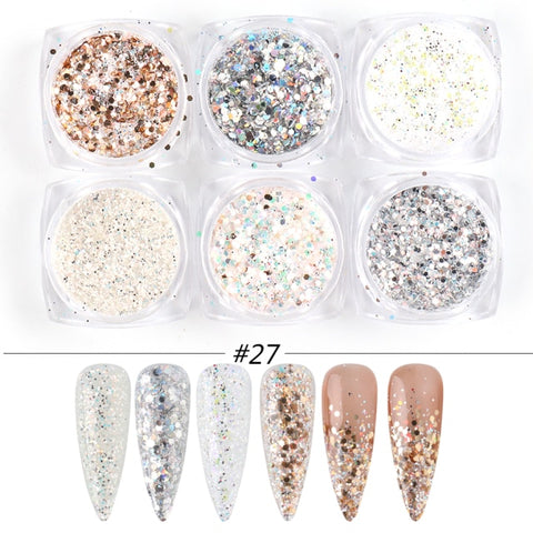 Mixed Rose Gold Nail Glitter Nail Decoration for Art Manicure Inpluser