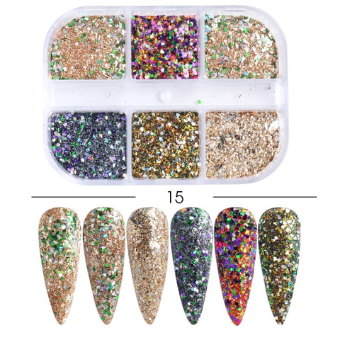 Mixed Rose Gold Nail Glitter Nail Decoration for Art Manicure Inpluser