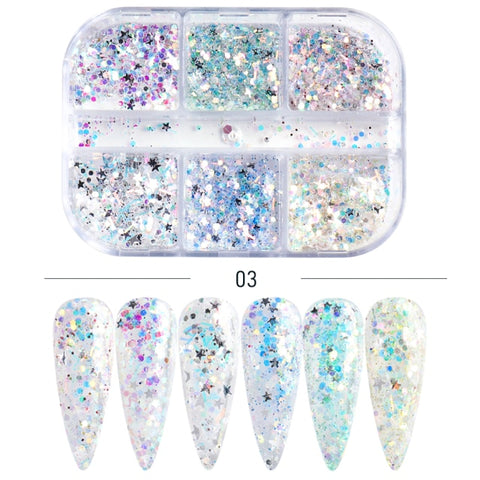 Mixed Rose Gold Nail Glitter Nail Decoration for Art Manicure Inpluser