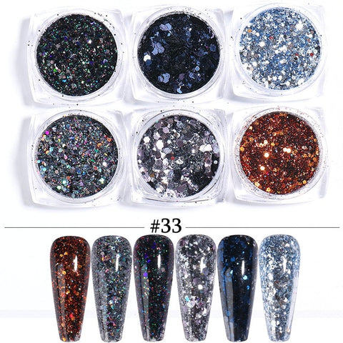 Mixed Rose Gold Nail Glitter Nail Decoration for Art Manicure Inpluser