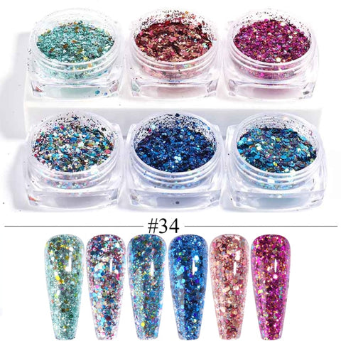 Mixed Rose Gold Nail Glitter Nail Decoration for Art Manicure Inpluser