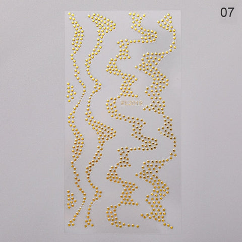 Silver Gold Lines Stripe 3D Nail Stickers Inpluser