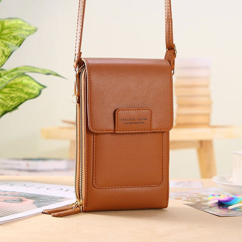 Soft Leather Wallets Touch Screen Cell Phone Purse Crossbody Handbag