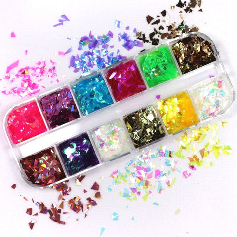 10g Holographic AB Nail Sparkly DIY Gel Polish Manicure Nail Art Decorations