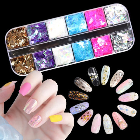 10g Holographic AB Nail Sparkly DIY Gel Polish Manicure Nail Art Decorations