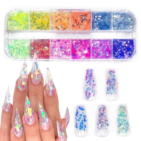 10g Holographic AB Nail Sparkly DIY Gel Polish Manicure Nail Art Decorations